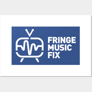 FRINGE MUSIC FIX Retro Logo T-Shirt (White Variant) Posters and Art